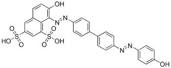 CAS 登录号：117-33-9， (8Z)-7-氧代-8-[[4-[4-[2-(4-氧代-1-环己-2,5-二烯亚基)肼基]苯基]苯基]亚肼基]萘-1,3-二磺酸