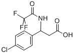 structure of CAS# 117291-25-5, 3-(4-Chlorophenyl)-3-[(2,2,2-Trifluoroacetyl)Amino]Propanoic Acid;(3S)-3-(4-Chlorophenyl)-3-[(2,2,2-Trifluoro-1-Oxoethyl)Amino]Propanoate;(3S)-3-(4-Chlorophenyl)-3-[(2,2,2-Trifluoroacetyl)Amino]Propionate;(3S)-3-(4-Chlorophenyl)-3-(2,2,2-Trifluoroethanoylamino)Propanoate