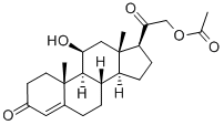 结构式 CAS# 1173-26-8, (11beta)-21-(乙酰氧基)-11-羟基-孕甾-4-烯-3,20-二酮