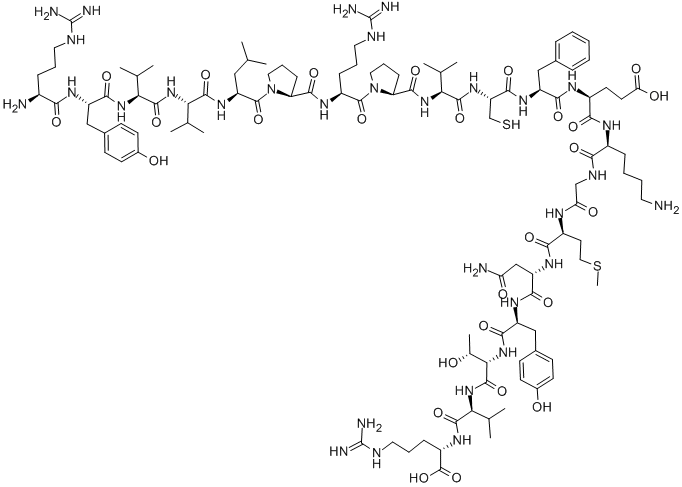 CAS#: 117609-40-2， L-Arginyl-L-Tyrosyl-L-Valyl-L-Valyl-L-Leucyl-L-Prolyl-L-Arginyl-L-Prolyl-L-Valyl-L-Cysteinyl-L-Phenylalanyl-L-alpha-Glutamyl-L-Lysylglycyl-L-Methionyl-L-Asparaginyl-L-Tyrosyl-L-Threonyl-L-Valyl-L-Arginine
