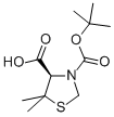 structure of CAS# 117918-23-7, (4R)-5,5-Dimethyl-3,4-Thiazolidinedicarboxylic Acid 3-(1,1-Dimethylethyl) Ester;(R)-3-(Tert-Butoxycarbonyl)-5,5-Dimethylthiazolidine-4-Carboxylic Acid;N-ALPHA-TERT-BUTYLOXYCARBONYL-L-5,5-DIMETHYL-THIAZOLIDINE;BOC-(R)-5,5-DIMETHYL-1,3-THIAZOLIDINE-4-CARBOXYLIC ACID