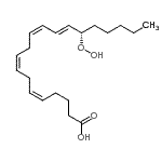 structure of CAS# 1189-11-3, (5Z,8Z,11Z,13E,15S)-15-Hydroperoxy-5,8,11,13-Icosatetraenoic Acid;