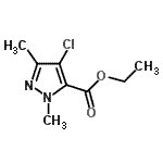 structure of CAS# 119169-63-0, Ethyl 4-Chloro-1,3-Dimethyl-1H-Pyrazole-5-Carboxylate;4-Chloro-<wbr>1,3-dimet<wbr>hyl-1h-py<wbr>razole-5-<wbr>carboxyli<wbr>c acid et<wbr>hyl ester;4-chloro-2,5-dimethyl-3-pyrazolecarboxylic acid ethyl ester;ethyl 4-chloranyl-2,5-dimethyl-pyrazole-3-carboxylate