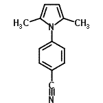 structure of CAS# 119516-86-8, 4-(2,5-Dimethyl-1H-Pyrrol-1-Yl)Benzonitrile;1-(4-Cyanophenyl)-2,5-dimethylpyrrole;4-(2,5-Dimethylpyrrol-1-yl)benzonitrile;AM-879/40177400