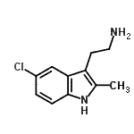 结构式 CAS# 1203-95-8, 2-(5-氯-2-甲基-1H-吲哚-3-基)乙胺