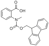 structure of CAS# 120467-46-1, 2-[[(9H-Fluoren-9-Ylmethoxy)Carbonyl]Methylamino]-Benzoic Acid;FMOC-N-METHYL-2-AMINOBENZOIC ACID;FMOC-N-METHYL-ANTHRANILIC ACID;FMOC-2-METHYLAMINOBENZOIC ACID