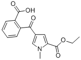 structure of CAS# 120562-90-5, 2-([5-(Ethoxycarbonyl)-1-Methyl-1H-Pyrrol-3-Yl]Carbonyl)Benzenecarboxylic Acid;2-(5-Ethoxycarbonyl-1-Methyl-Pyrrole-3-Carbonyl)Benzoate;2-[(5-Ethoxycarbonyl-1-Methyl-3-Pyrrolyl)-Oxomethyl]Benzoate;2-(5-Carbethoxy-1-Methyl-Pyrrole-3-Carbonyl)Benzoate