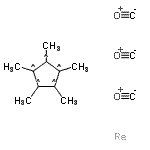 structure of CAS# 12130-88-0, Carbon Monoxide, 1,2,3,4,5-Pentamethylcyclopentane, Rhenium;PENTAMETHYLCYCLOPENTADIENYLRHENIUM TRICARBONYL