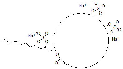 CAS#: 121313-79-9， 16,18-Bis(sulfooxy)-30-[2-(sulfooxy)-9-undecenyl]-Oxacyclotriacont-3-en-2-one trisodium salt