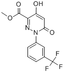 structure of CAS# 121582-55-6, Methyl 6-Hydroxy-4-Oxo-1-[3-(Trifluoromethyl)Phenyl]Pyridazine-3-Carboxylate;6-Hydroxy-4-Oxo-1-[3-(Trifluoromethyl)Phenyl]-3-Pyridazinecarboxylic Acid Methyl Ester;6-Hydroxy-4-Keto-1-[3-(Trifluoromethyl)Phenyl]Pyridazine-3-Carboxylic Acid Methyl Ester;5D-057