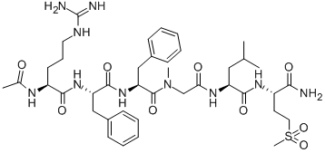structure of CAS# 121951-71-1, N2-Acetyl-L-arginyl-L-phenylalanyl-L-phenylalanyl-N-methylglycyl-L-leucyl-L-Methioninamide S,S-dioxide