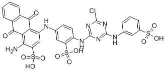 CAS#: 12236-82-7， 1-Amino-4-[[4-[[4-Chloro-6-[[3(Or4)-Sulfophenyl]Amino]-1,3,5-Triazin-2-Yl]Amino]-3-Sulfophenyl]Amino]-9,10-Dihydro-9,10-Dioxo-2-Anthracenesulfonicacid