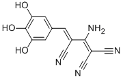 structure of CAS# 122520-90-5, 2-Amino-4-(3,4,5-Trihydroxyphenyl)Buta-1,3-Diene-1,1,3-Tricarbonitrile;(3Z)-2-Amino-4-(3,4,5-Trihydroxyphenyl)Buta-1,3-Diene-1,1,3-Tricarbonitrile;Benzylidenemalononitrile (Bmn) Deriv. 51;Biomolki2_000025