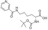 structure of CAS# 122546-52-5, N2-[(1,1-Dimethylethoxy)Carbonyl]-N6-(3-Pyridinylcarbonyl)-D-Lysine;NALPHA-Tert-Butoxycarbonyl-NEPSILON-Nicotinoyl-D-Lysine;N-ALPHA-T-BUTOXYCARBONYL-N-EPSILON-NICOTINIC-D-LYSINE;N-ALPHA-T-BUTOXYCARBONYL-N-EPSILON-NICOTINOL-D-LYSINE
