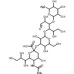 CAS#: 122560-33-2， 5-Acetamido-3,5-dideoxy-6-(1,2,3-trihydroxypropyl)hex-2-ulopyranonosyl-(2->3)hexopyranosyl-(1->4)-[6-deoxyhexopyranosyl-(1->3)]hexose