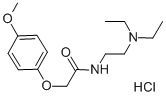 structure of CAS# 1227-61-8, Mefexamide Hydrochloride;N-(2-Diethylaminoethyl)-2-(4-Methoxyphenoxy)Ethanamide Hydrochloride;Mefexamide