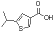 structure of CAS# 123418-51-9, 5-Isopropyl-3-Thiophenecarboxylic Acid;5-(methylethyl)thiophene-3-carboxylic acid;5-(propan-2-yl)thiophene-3-carboxylic acid;5-Isopropyl-thiophene-3-carboxylic acid