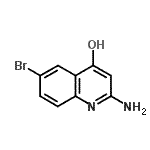 结构式 CAS# 123420-09-7, 2-氨基-6-溴-4-喹啉醇