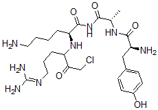 CAS#: 123496-54-8， (2S)-6-Amino-N-[(2S)-2-[[(2S)-2-Amino-3-(4-Hydroxyphenyl)Propanoyl]Amino]Propanoyl]-2-[[1-Chloro-6-(Diaminomethylideneamino)-2-Oxohexan-3-Yl]Amino]Hexanamide
