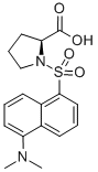 structure of CAS# 1239-94-7, (2S)-1-(5-Dimethylaminonaphthalen-1-Yl)Sulfonylpyrrolidine-2-Carboxylic Acid;(2S)-1-[(5-Dimethylamino-1-Naphthyl)Sulfonyl]Pyrrolidine-2-Carboxylic Acid;(2S)-1-[(5-Dimethylamino-1-Naphthyl)Sulfonyl]-2-Pyrrolidinecarboxylic Acid;(2S)-1-[(5-Dimethylamino-1-Naphthyl)Sulfonyl]Proline