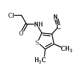 structure of CAS# 124476-88-6, 2-Chloro-N-(3-Cyano-4,5-Dimethyl-2-Thienyl)Acetamide;2-chloro-N-(3-chloro-2,6-diethylphenyl)acetamide;2-chloro-N-(3-cyano-4,5-dimethyl(2-thienyl))acetamide;2-chloro-N-(3-cyano-4,5-dimethylthien-2-yl)acetamide