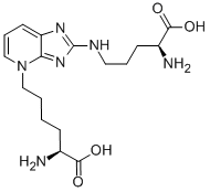 structure of CAS# 124505-87-9, (2S)-2-Amino-6-[2-[[(4S)-4-Amino-5-Hydroxy-5-Oxopentyl]Amino]Imidazo[4,5-b]Pyridin-4-Yl]Hexanoic Acid;(2S)-2-Amino-6-[2-[[(4S)-4-Amino-5-Hydroxy-5-Oxo-Pentyl]Amino]Imidazo[4,5-B]Pyridin-4-Yl]Hexanoic Acid;(2S)-2-Amino-6-[2-[[(4S)-4-Amino-5-Hydroxy-5-Oxopentyl]Amino]-4-Imidazo[4,5-B]Pyridinyl]Hexanoic Acid;(2S)-2-Amino-6-[2-[[(4S)-4-Amino-5-Hydroxy-5-Keto-Pentyl]Amino]Imidazo[4,5-B]Pyridin-4-Yl]Hexanoic Acid