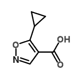 结构式 CAS# 124845-04-1, 5-环丙基-1,2-恶唑-4-羧酸