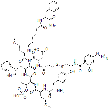 CAS#: 124894-89-9， 2-(4-Azidosalicylamido)-1,3-Dithiopropionate(28-Thr-31-aHx)-Cholecystokinin (25-33)