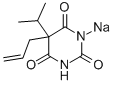 CAS#: 125-88-2， Sodium 4,6-Dioxo-5-Propan-2-Yl-5-Prop-2-Enyl-1H-Pyrimidin-2-Olate