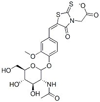 CAS#: 125261-87-2， 5-(4-(2-Acetamido-2-deoxy-beta-D-glucopyranosyloxy)-3-methoxyphenylmethylene)-2-thioxothiazolidin-4-one-3-ethanoate ammonium salt