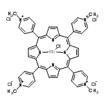 structure of CAS# 125565-45-9, Manganese(III)-5,10,15,20-tetra(4-pyridyl)-21H,23H-porphine chloride tetrakis(methochloride);MFCD00274660;Mn(III) m<wbr>eso-Tetra<wbr> (N-methy<wbr>l-4-pyrid<wbr>yl) porph<wbr>ine penta<wbr>chloride
