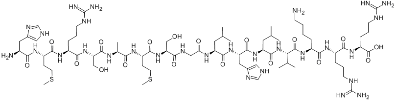 结构式 CAS# 125911-68-4, L-组氨酰-L-蛋氨酰-L-精氨酰-L-丝氨酰-L-丙氨酰-L-蛋氨酰-L-丝氨酰甘氨酰-L-亮氨酰-L-组氨酰-L-亮氨酰-L-缬氨酰-L-赖氨酰-L-精氨酰-L-精氨酸