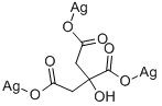 结构式 CAS# 126-45-4, 2-羟基-1,2,3-丙三酸银(1+)盐(1:3)