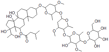 CAS#: 126005-93-4， 12,20-Di-O-isovaleryltomentogenin-3-O-alpha-oleandopyranosyl-(1-4)-alpha-oleandropyranoside