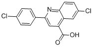 structure of CAS# 126088-20-8, 6-Chloro-2-(4-Chlorophenyl)-4-Quinolinecarboxylicacid;6-Chloro-2-(4-Chlorophenyl)-4-Quinolinecarboxylate;6-Chloro-2-(4-Chlorophenyl)Cinchoninate;Zinc00399115