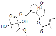 结构式 CAS# 127-30-0, [7-(2-甲基丁-2-烯酰氧基)-4-氧代-5,6,7,8-四氢-3H-吡咯里嗪-4-鎓-1-基]甲基2,3-二羟基-2-(1-甲氧基乙基)-3-甲基丁酸酯