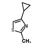 structure of CAS# 128312-58-3, 4-Cyclopropyl-2-Methyl-Thiazole;4-cyclopropyl-2-methylthiazole