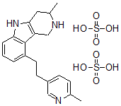 CAS#: 128455-95-8， 2,3,4,5-Tetrahydro-3-Methyl-9-(2-(6-Methyl-3-Pyridinyl)Ethyl)-1H-Pyrido(4,3-b)Indole Sulfate (1:2)