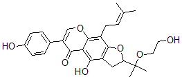 CAS#: 128585-07-9， 4-Hydroxy-2-[2-(2-Hydroxyethoxy)Propan-2-Yl]-6-(4-Hydroxyphenyl)-9-(3-Methylbut-2-Enyl)-2,3-Dihydrofuro[3,2-g]Chromen-5-One