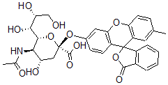 CAS#: 128683-43-2， (2S,4S,5R,6R)-5-Acetamido-4-Hydroxy-2-(7'-Methyl-3-Oxospiro[2-Benzofuran-1,9'-Xanthene]-3'-Yl)Oxy-6-[(1R,2R)-1,2,3-Trihydroxypropyl]Oxane-2-Carboxylic Acid