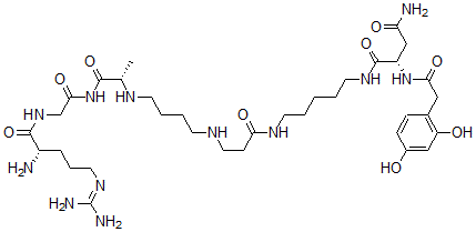 CAS#: 129121-68-2， N-(2,4-Dihydroxyphenylacetyl-L-asparaginyl)-N'-(N-(L-arginyl-glycyl-L-alanyl)-8-amino-4-azaoctanoyl)-1,5-pentanediamine