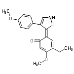 structure of CAS# 129414-88-6, (6E)-4-Ethyl-3-Methoxy-6-[4-(4-Methoxyphenyl)-1,2-Oxazol-5(2H)-Ylidene]-2,4-Cyclohexadien-1-One;KRIBB3