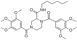 CAS#: 129477-61-8， N-Hexyl-1,4-Bis(3,4,5-Trimethoxybenzoyl)Piperazine-2-Carboxamide