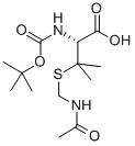 结构式 CAS# 129972-45-8, 3-[[(乙酰氨基)甲基]硫代]-N-[(1,1-二甲基乙氧基)羰基]-L-缬氨酸