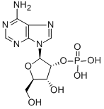 结构式 CAS# 130-49-4, [(2R,3R,4R,5R)-2-(6-氨基嘌呤-9-基)-4-羟基-5-(羟基甲基)四氢呋喃-3-基]磷酸二氢酯