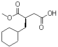structure of CAS# 130165-88-7, (3R)-3-(Cyclohexylmethyl)-4-Methoxy-4-Oxobutanoic Acid;(R)-2-(Cyclohexylmethyl)succinic acid-1-methyl ester
