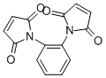 structure of CAS# 13118-04-2, N,N'-o-Phenylenedimaleimide;1-[2-(2,5-Dioxo-1-Pyrrolyl)Phenyl]Pyrrole-2,5-Dione;1-(2-Maleimidophenyl)-3-Pyrroline-2,5-Quinone;78483_Fluka
