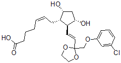 CAS#: 131349-68-3， (Z)-7-[(1S,2S,3S,5R)-2-[(E)-2-[2-[(3-Chlorophenoxy)Methyl]-1,3-Dioxolan-2-Yl]Ethenyl]-3,5-Dihydroxycyclopentyl]Hept-5-Enoic Acid