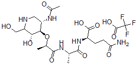 CAS#: 131432-97-8， (2R)-2-[[(2S)-2-[[(2R)-2-[(3R,4R,5S)-5-Acetamido-3-Hydroxy-2-(Hydroxymethyl)Piperidin-4-Yl]Oxypropanoyl]Amino]Propanoyl]Amino]-5-Amino-5-Oxopentanoic Acid, 2,2,2-Trifluoroacetic Acid