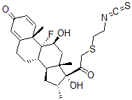 CAS#: 131567-23-2， (8S,9R,10S,11S,13S,14S,16R,17R)-9-Fluoro-11,17-Dihydroxy-17-[2-(2-Isothiocyanatoethylsulfanyl)Acetyl]-10,13,16-Trimethyl-6,7,8,11,12,14,15,16-Octahydrocyclopenta[a]Phenanthren-3-One